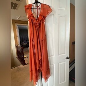 ASOS Orange Ruffle Dress